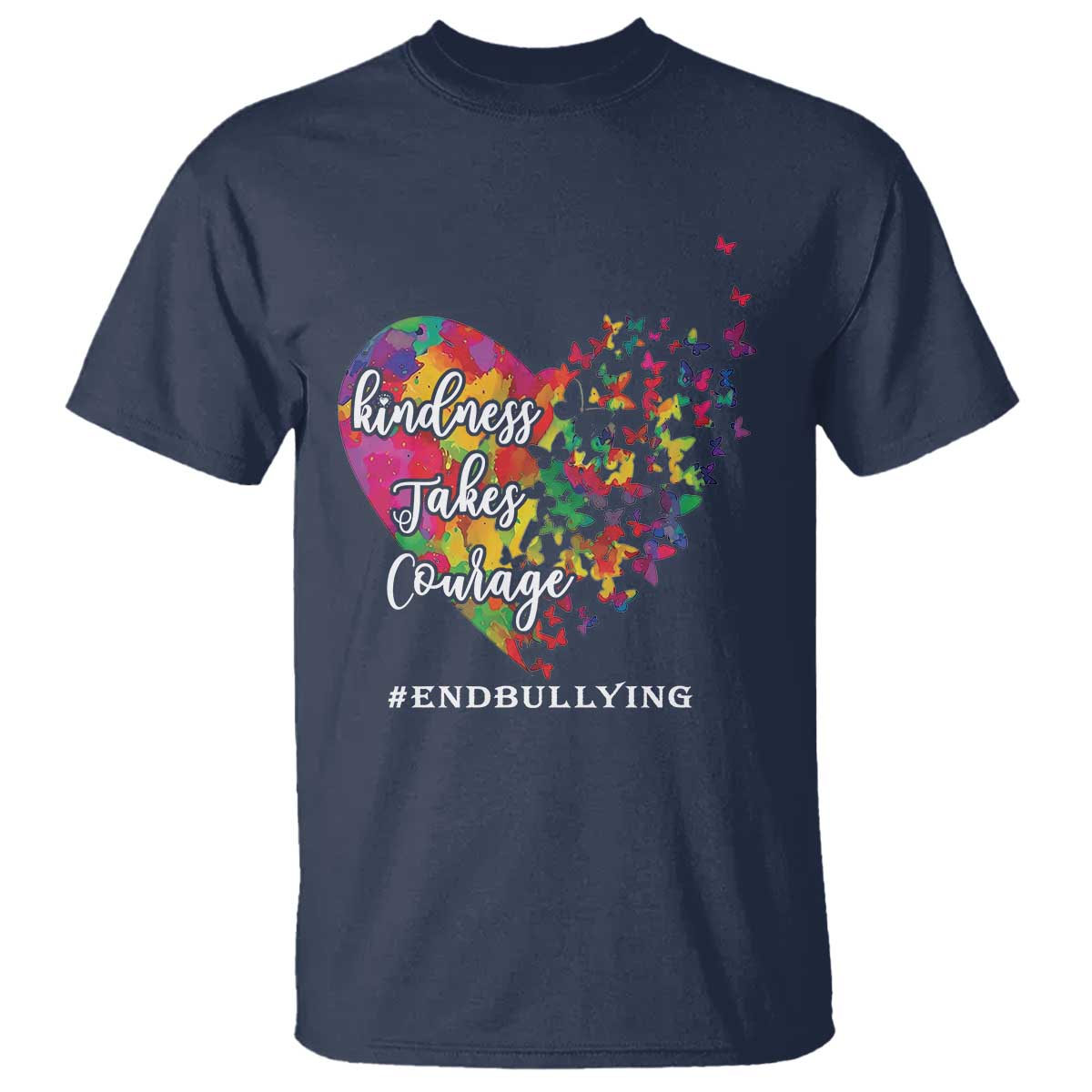 Unity Day T Shirt Kindness Takes Courage End Bullying Support Heart Butterfly
