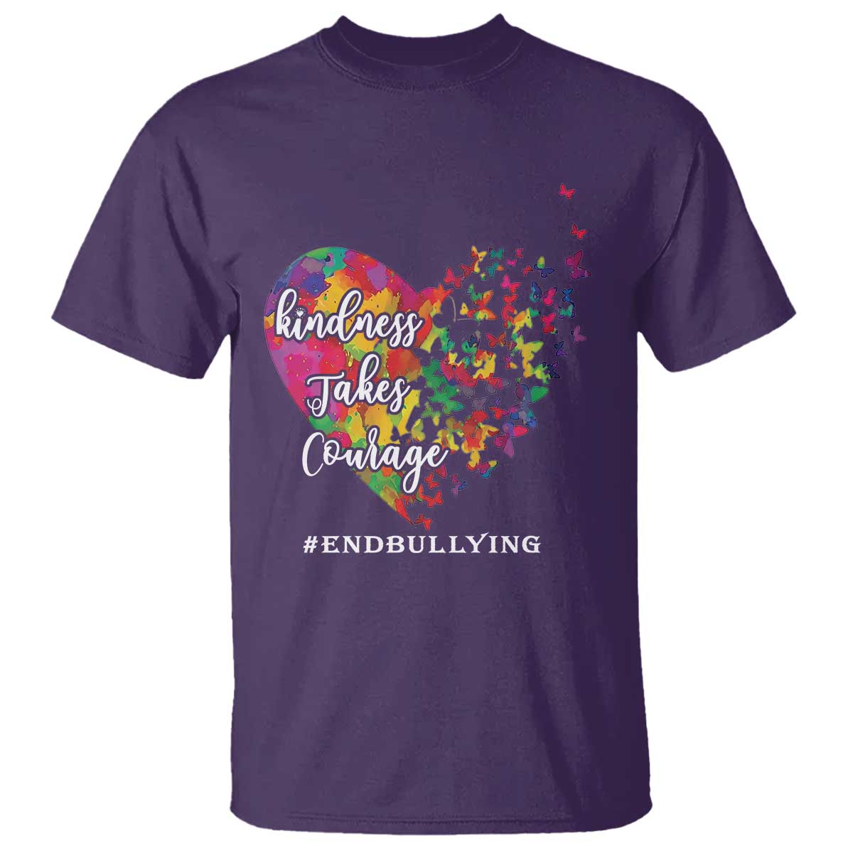 Unity Day T Shirt Kindness Takes Courage End Bullying Support Heart Butterfly
