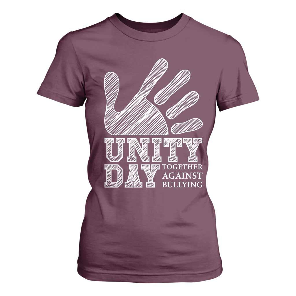 Bullying Prevention T Shirt For Women Unity Day Together Against Bullying Hand