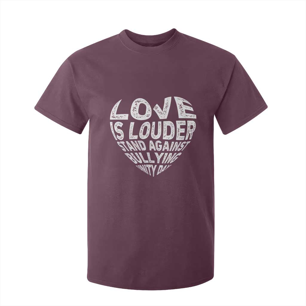 Bullying Prevention T Shirt For Kid Love Is Louder Stand Against Bullying Unity Day Heart