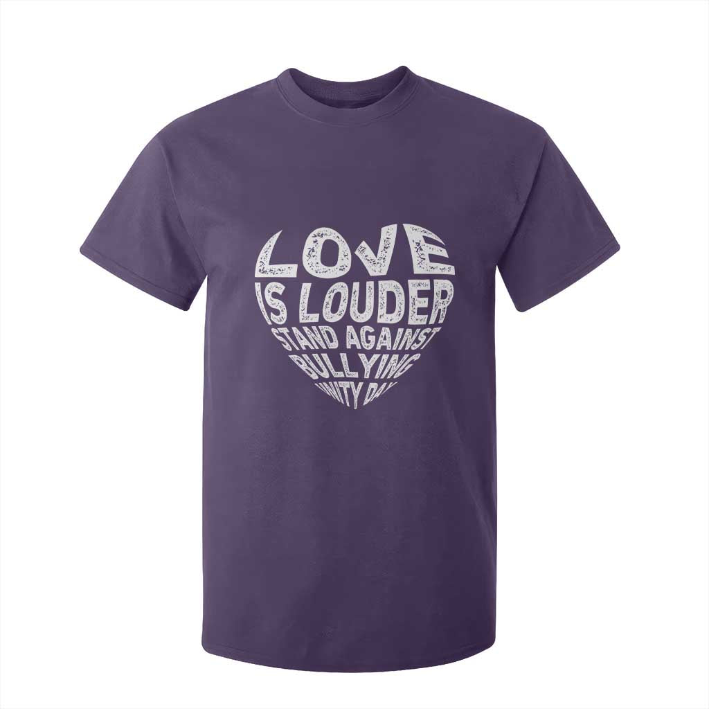 Bullying Prevention T Shirt For Kid Love Is Louder Stand Against Bullying Unity Day Heart