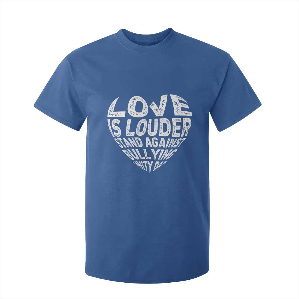 Bullying Prevention T Shirt For Kid Love Is Louder Stand Against Bullying Unity Day Heart