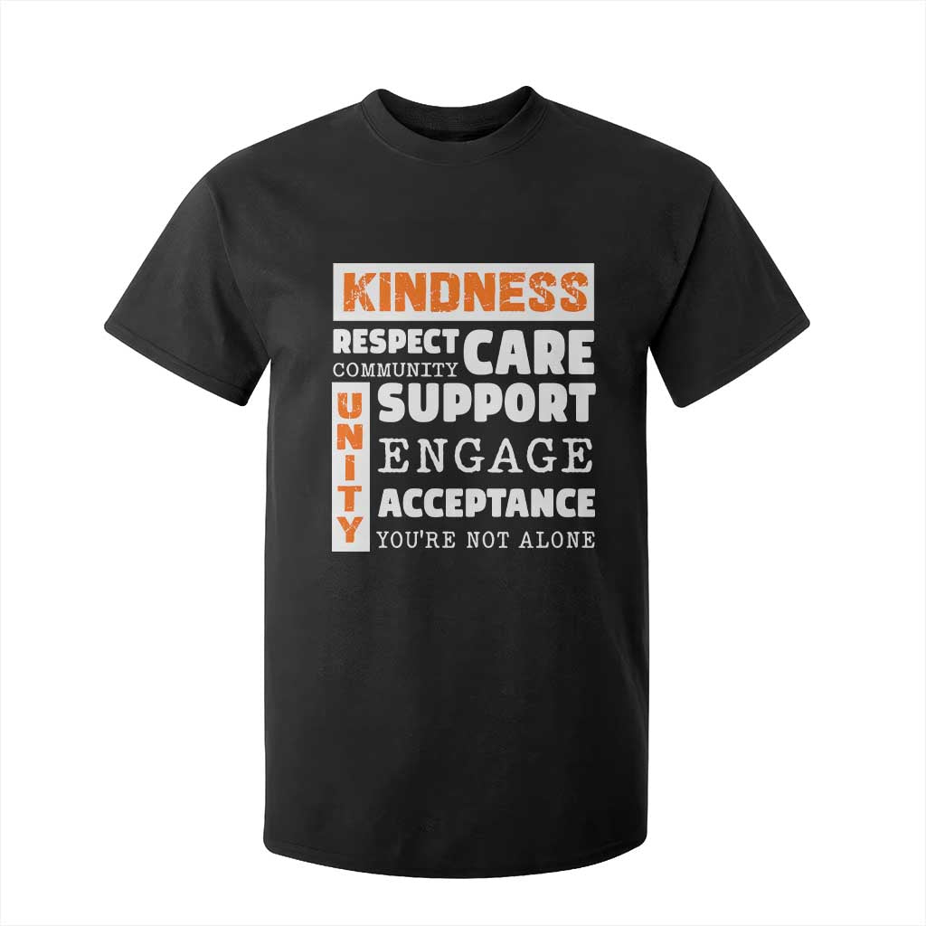 Bullying Prevention T Shirt For Kid Kindness Respect Support Unity Day