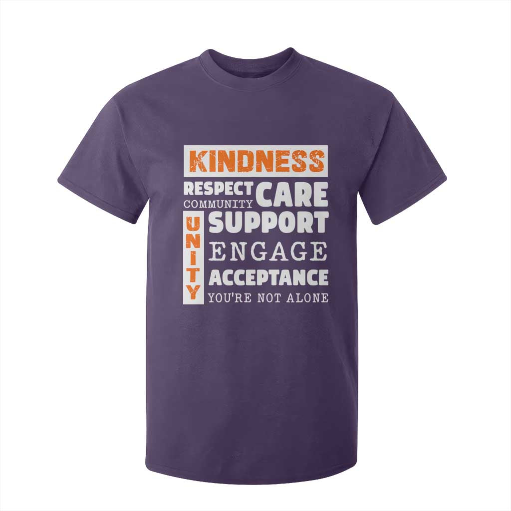 Bullying Prevention T Shirt For Kid Kindness Respect Support Unity Day