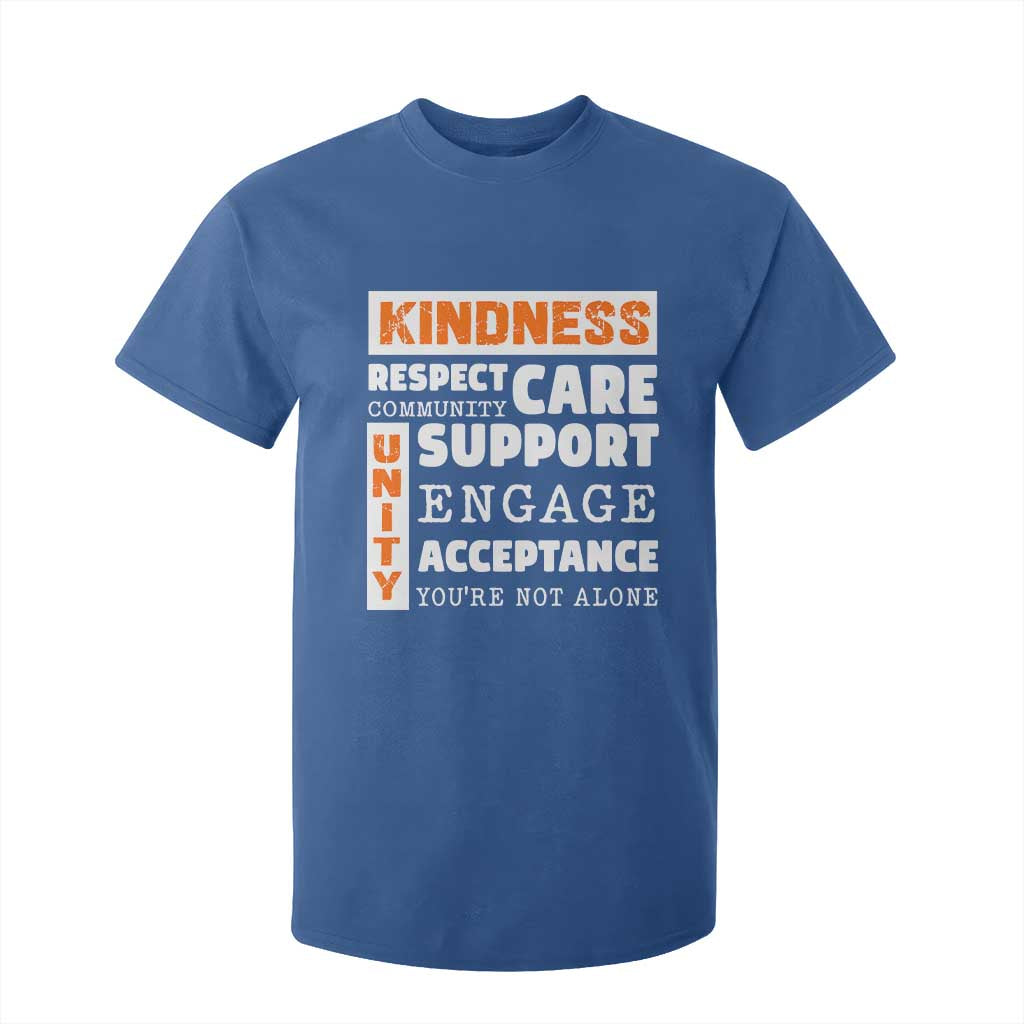 Bullying Prevention T Shirt For Kid Kindness Respect Support Unity Day