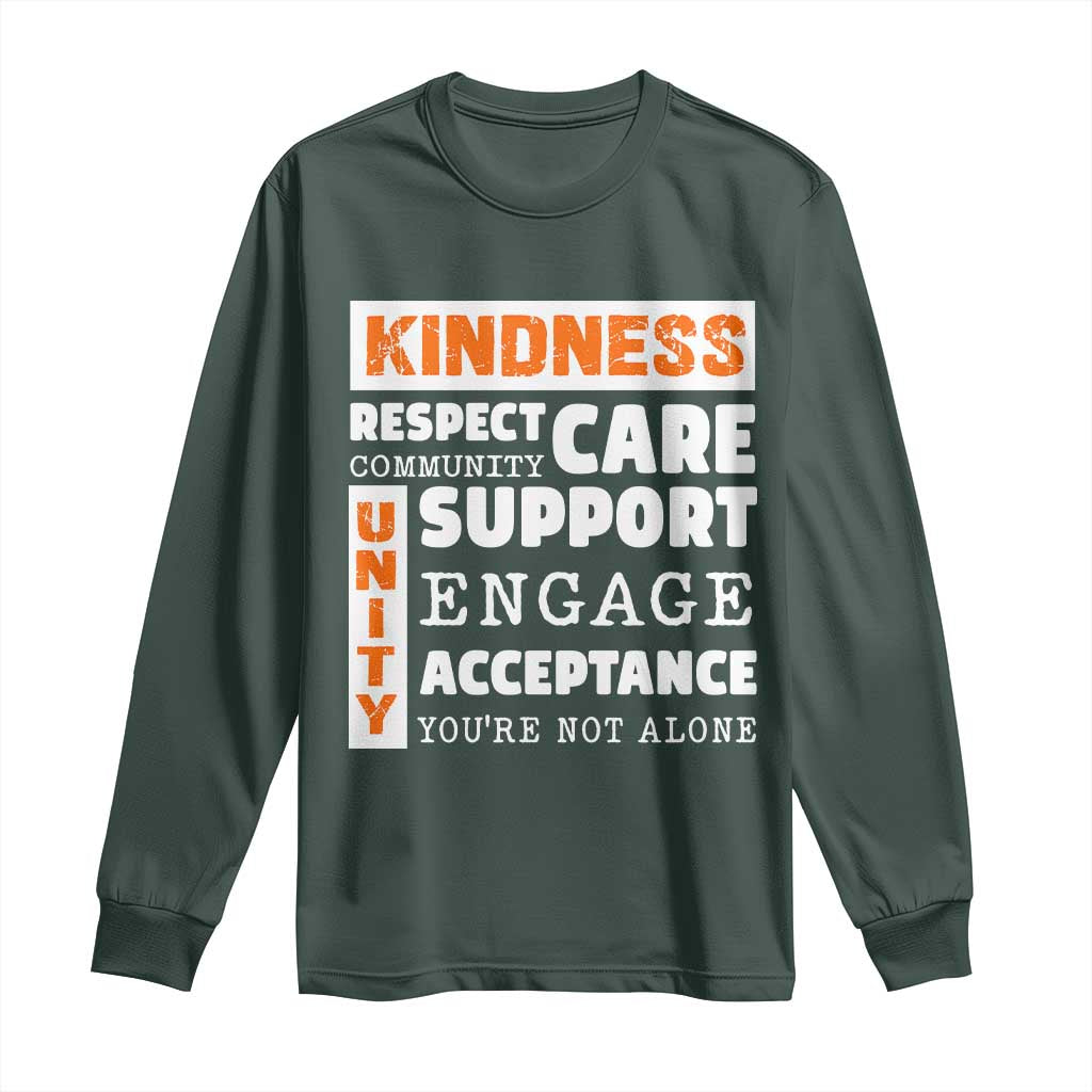 Bullying Prevention Long Sleeve Shirt Kindness Respect Support Unity Day