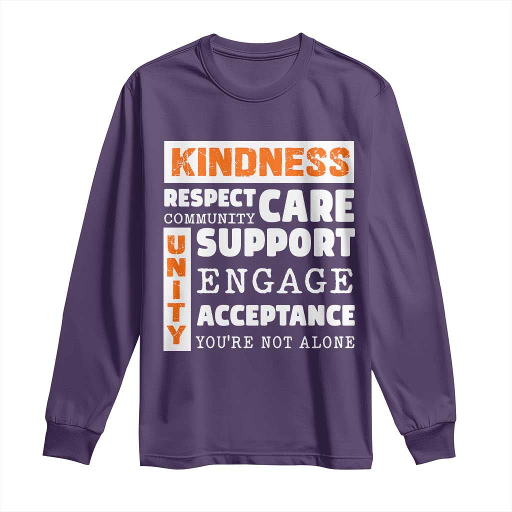 Bullying Prevention Long Sleeve Shirt Kindness Respect Support Unity Day