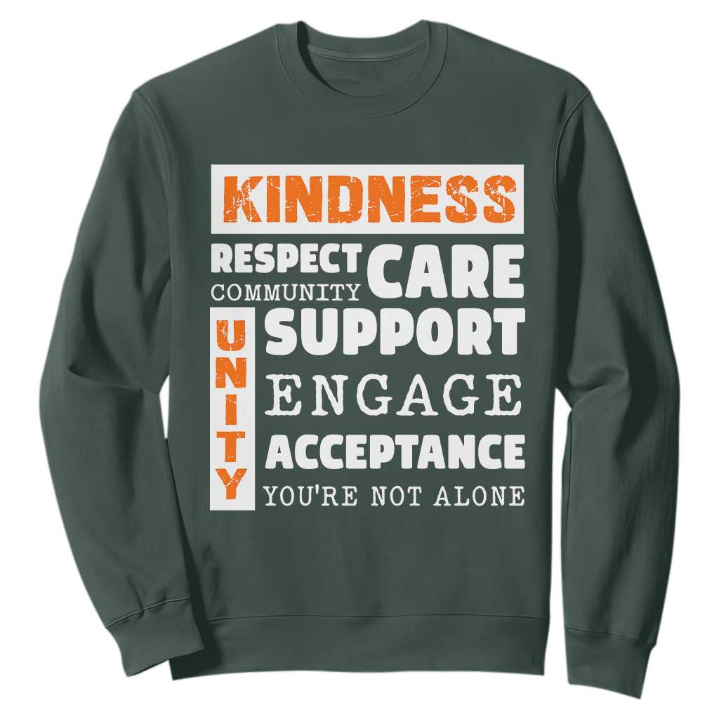 Bullying Prevention Sweatshirt Kindness Respect Support Unity Day