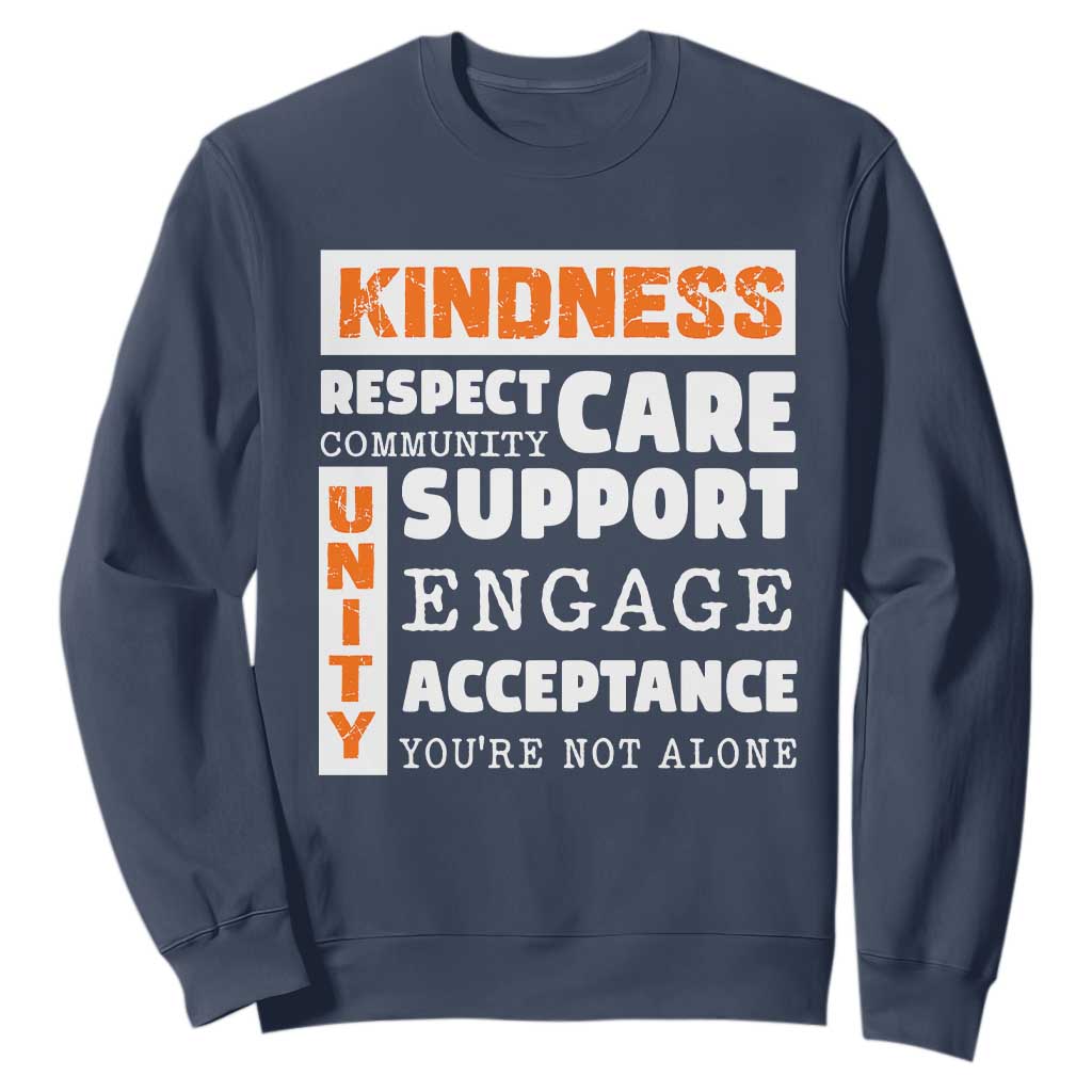 Bullying Prevention Sweatshirt Kindness Respect Support Unity Day