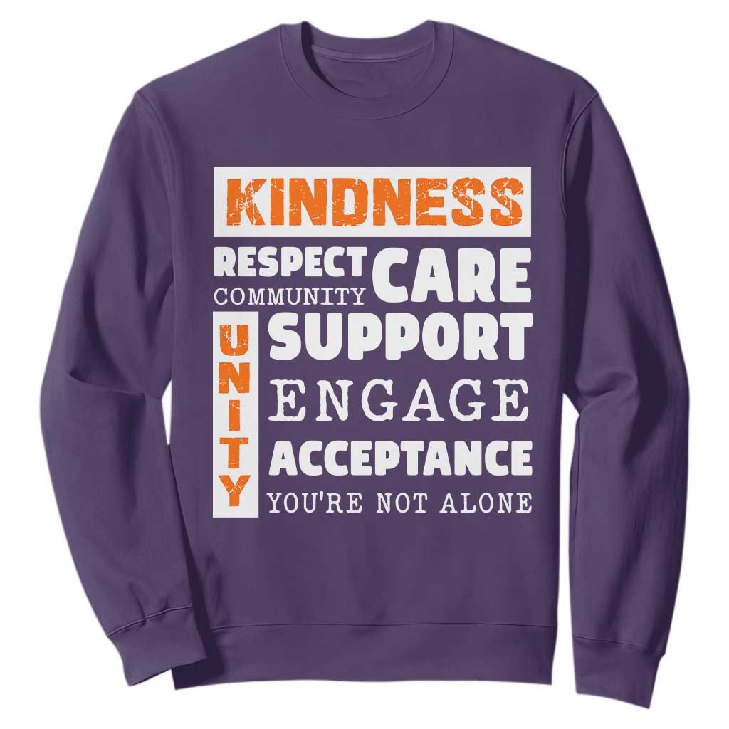 Bullying Prevention Sweatshirt Kindness Respect Support Unity Day