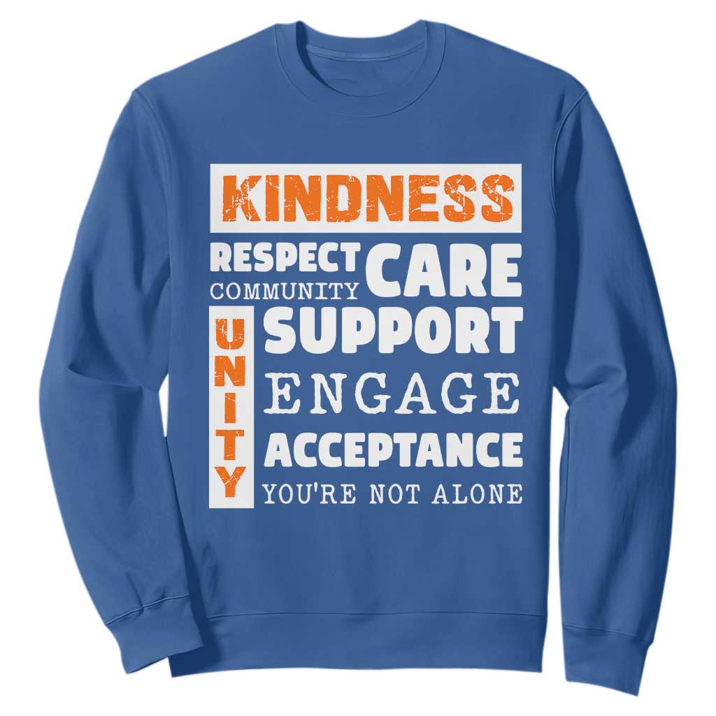 Bullying Prevention Sweatshirt Kindness Respect Support Unity Day