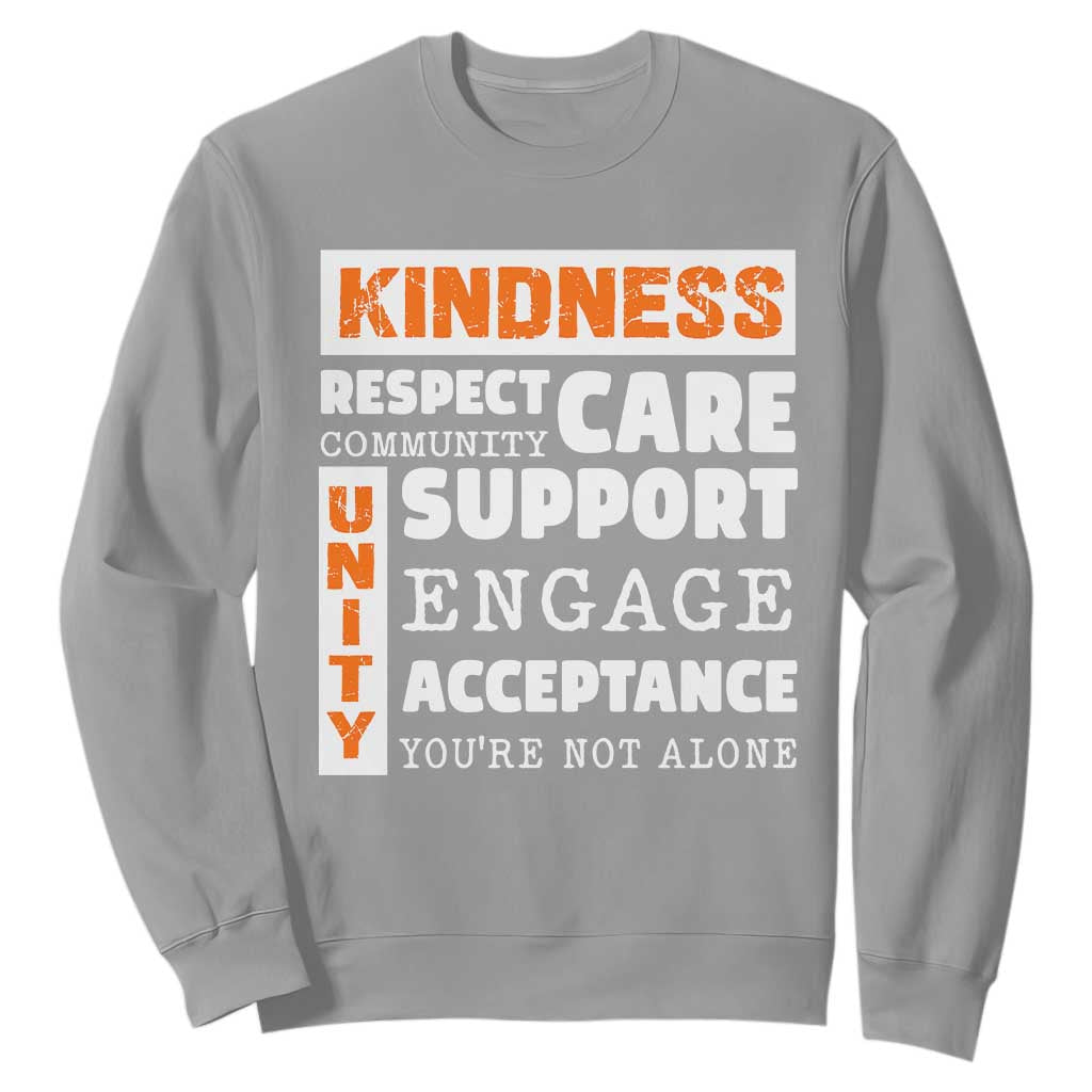 Bullying Prevention Sweatshirt Kindness Respect Support Unity Day