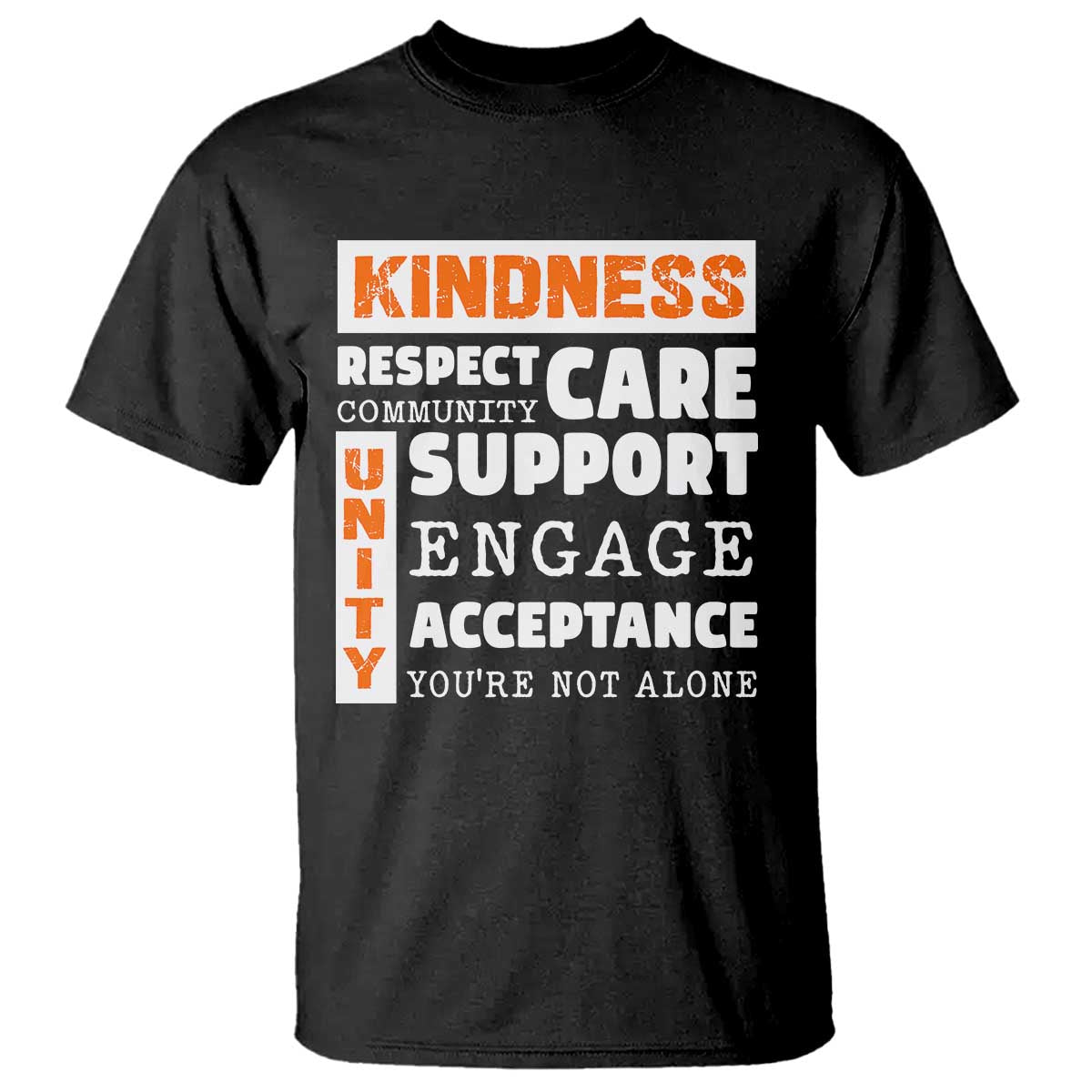 Bullying Prevention T Shirt Kindness Respect Support Unity Day