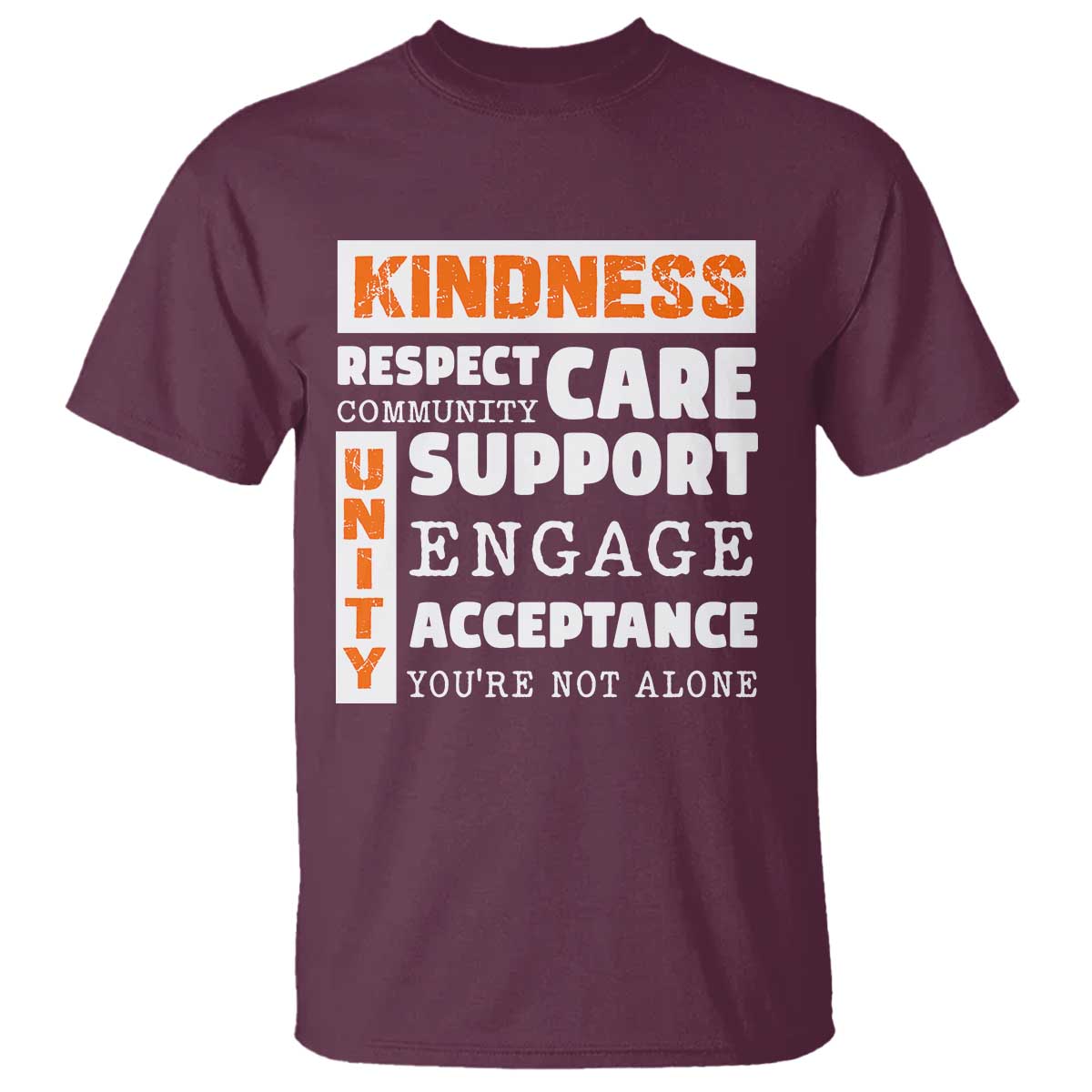 Bullying Prevention T Shirt Kindness Respect Support Unity Day