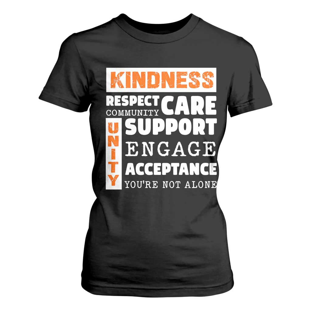 Bullying Prevention T Shirt For Women Kindness Respect Support Unity Day