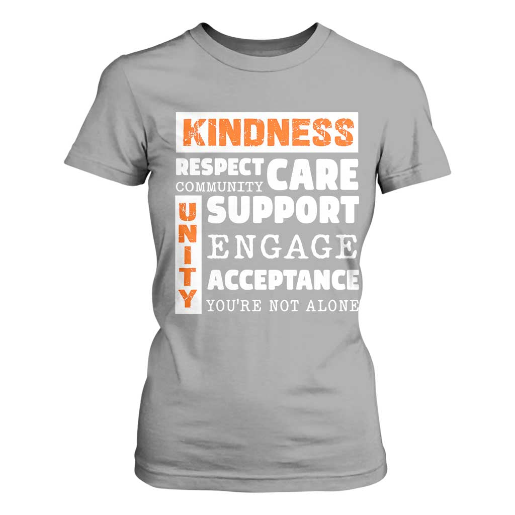 Bullying Prevention T Shirt For Women Kindness Respect Support Unity Day