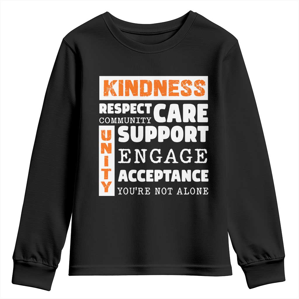 Bullying Prevention Youth Sweatshirt Kindness Respect Support Unity Day