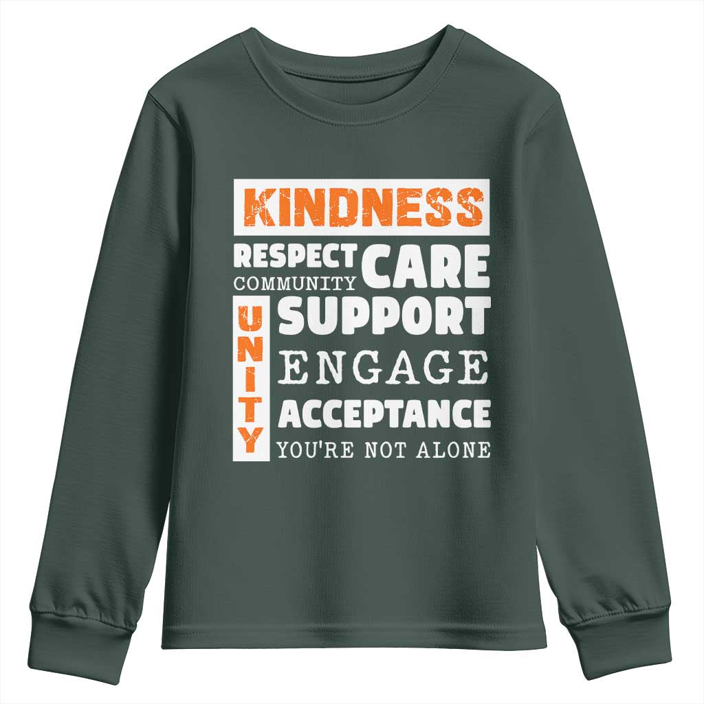 Bullying Prevention Youth Sweatshirt Kindness Respect Support Unity Day