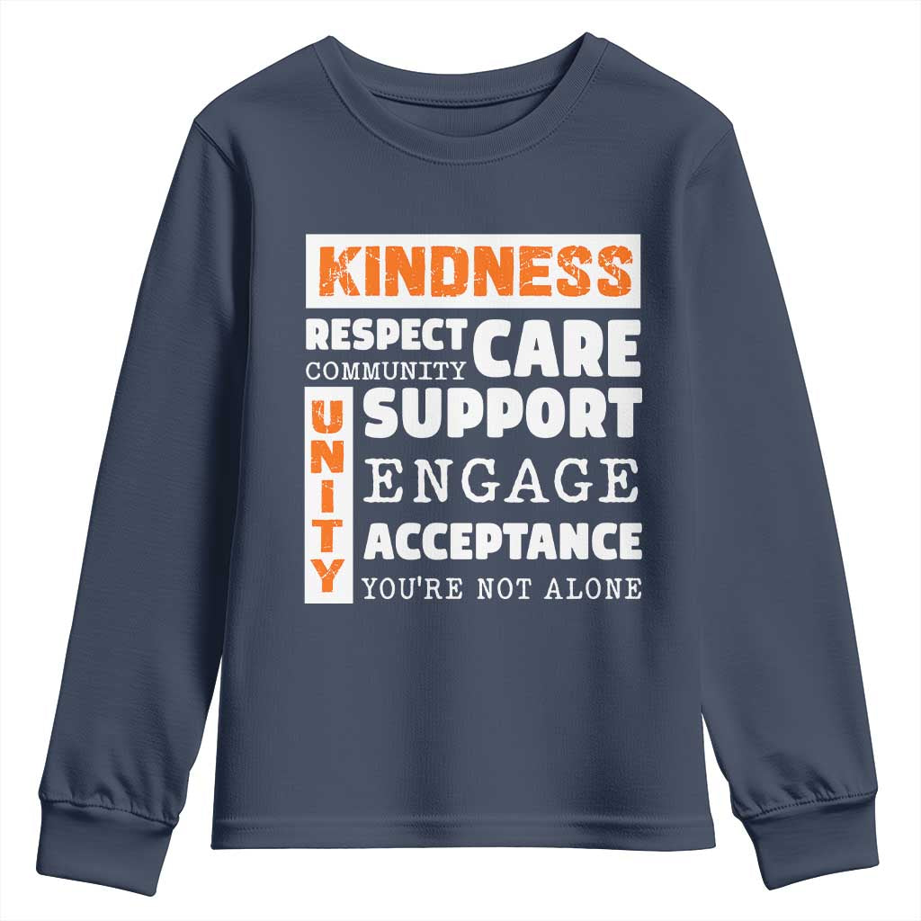 Bullying Prevention Youth Sweatshirt Kindness Respect Support Unity Day
