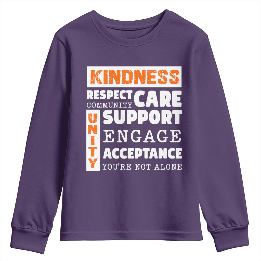 Bullying Prevention Youth Sweatshirt Kindness Respect Support Unity Day