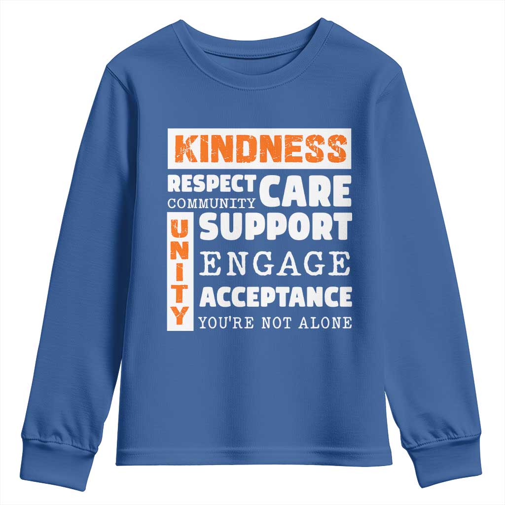 Bullying Prevention Youth Sweatshirt Kindness Respect Support Unity Day