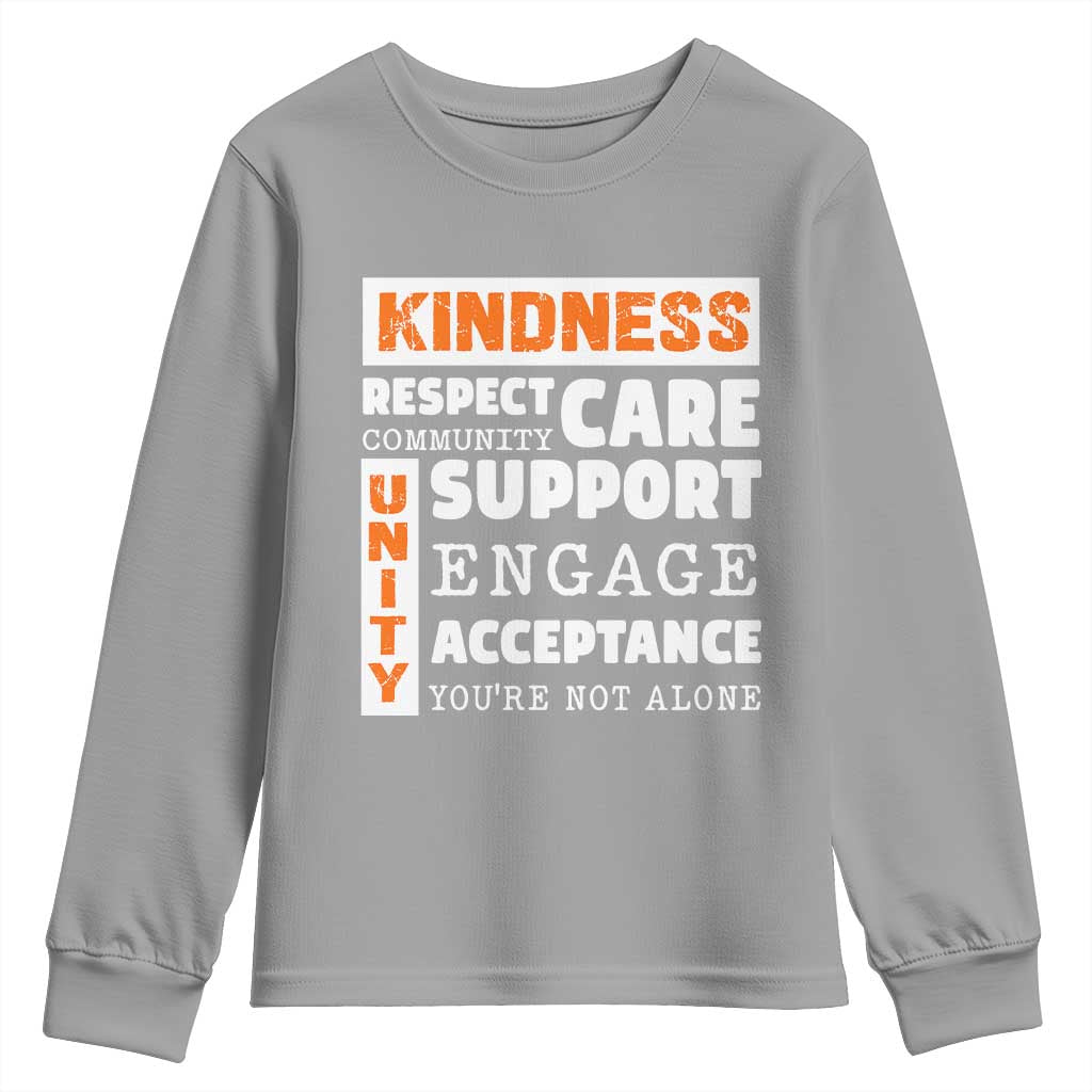 Bullying Prevention Youth Sweatshirt Kindness Respect Support Unity Day