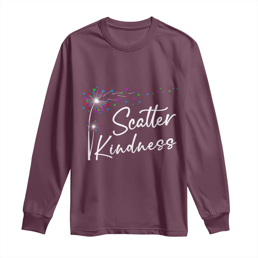Unity Day Long Sleeve Shirt Scatter Kindness Dandelions Heart Bullying Prevention