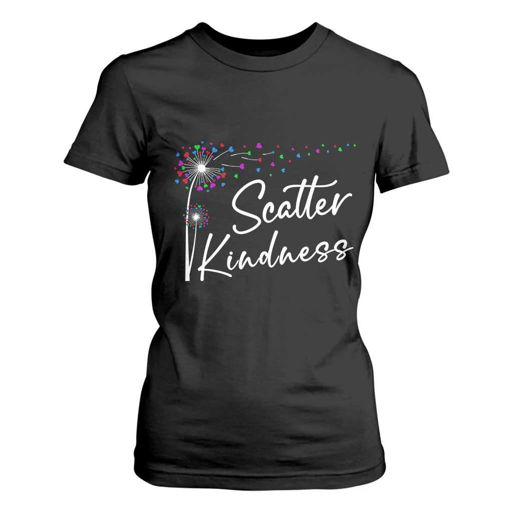 Unity Day T Shirt For Women Scatter Kindness Dandelions Heart Bullying Prevention