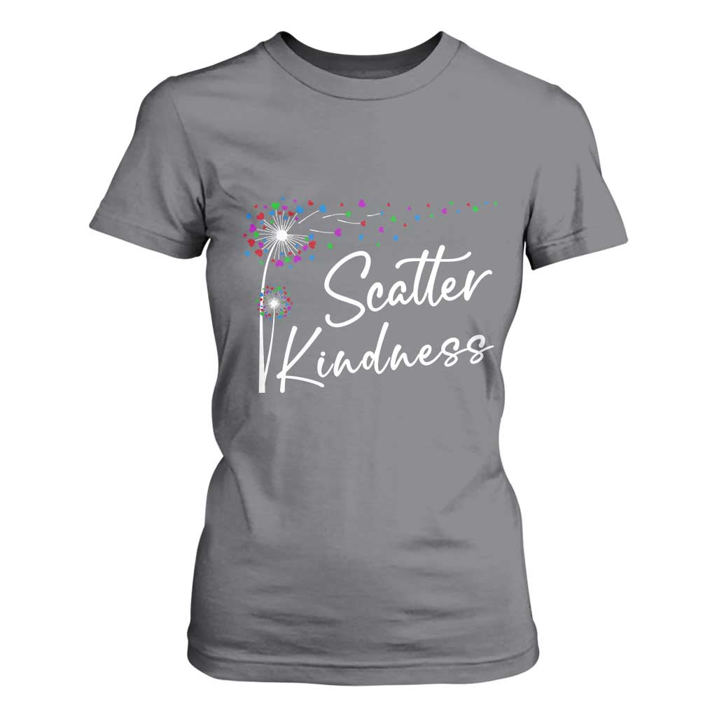Unity Day T Shirt For Women Scatter Kindness Dandelions Heart Bullying Prevention