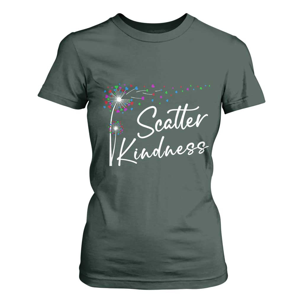 Unity Day T Shirt For Women Scatter Kindness Dandelions Heart Bullying Prevention