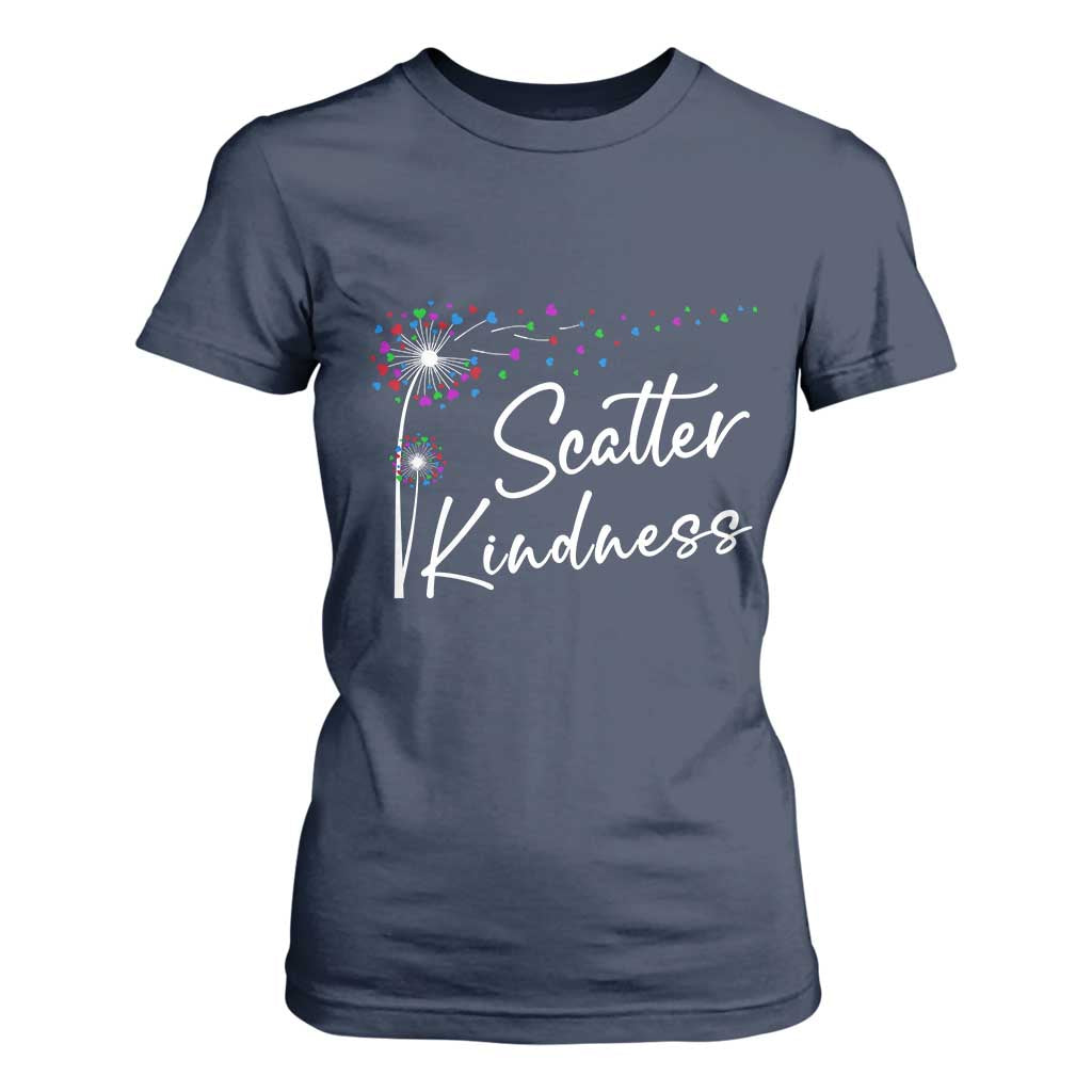 Unity Day T Shirt For Women Scatter Kindness Dandelions Heart Bullying Prevention