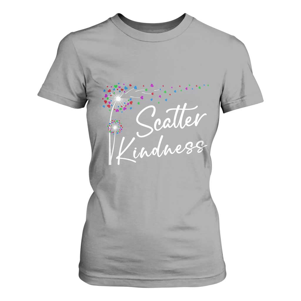 Unity Day T Shirt For Women Scatter Kindness Dandelions Heart Bullying Prevention