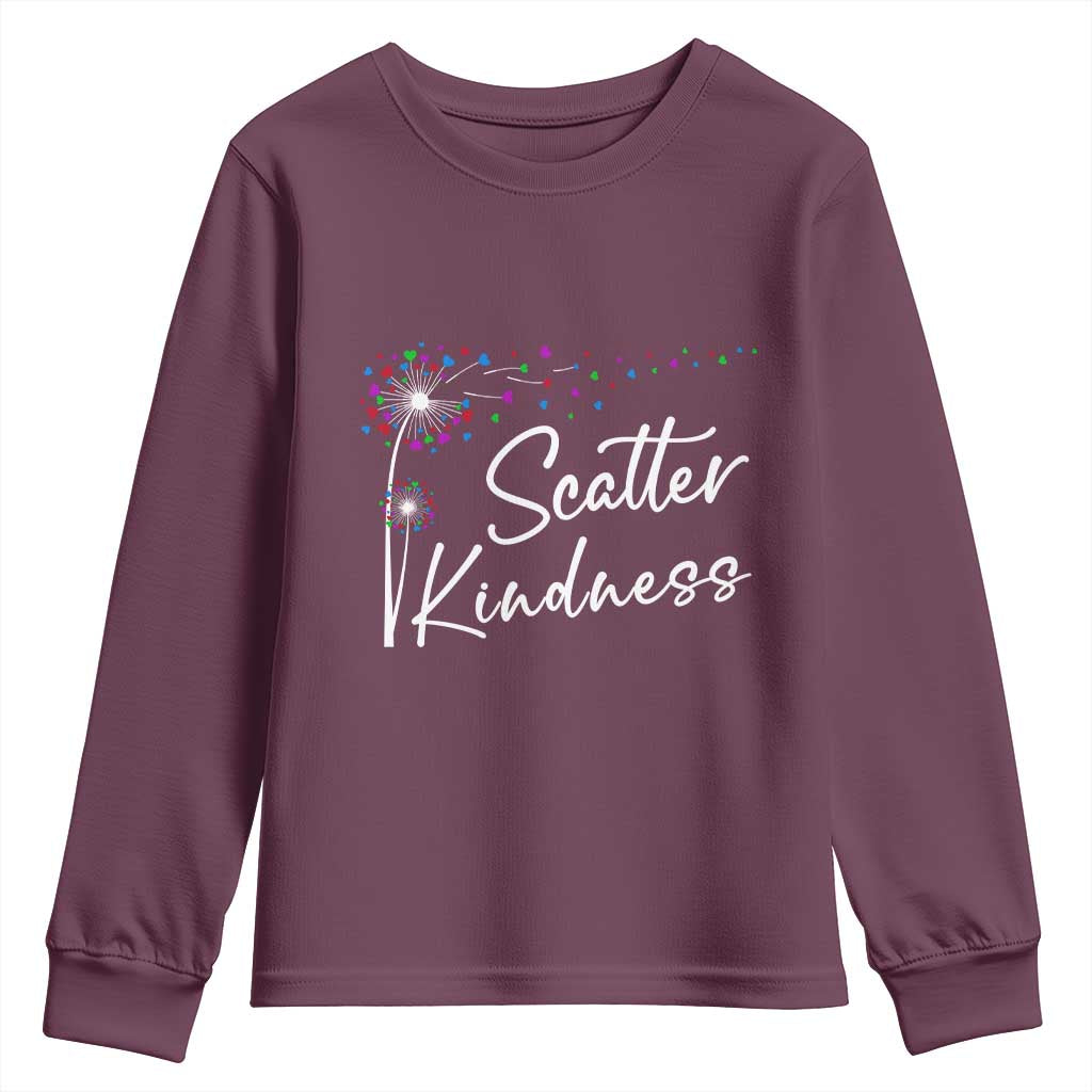 Unity Day Youth Sweatshirt Scatter Kindness Dandelions Heart Bullying Prevention