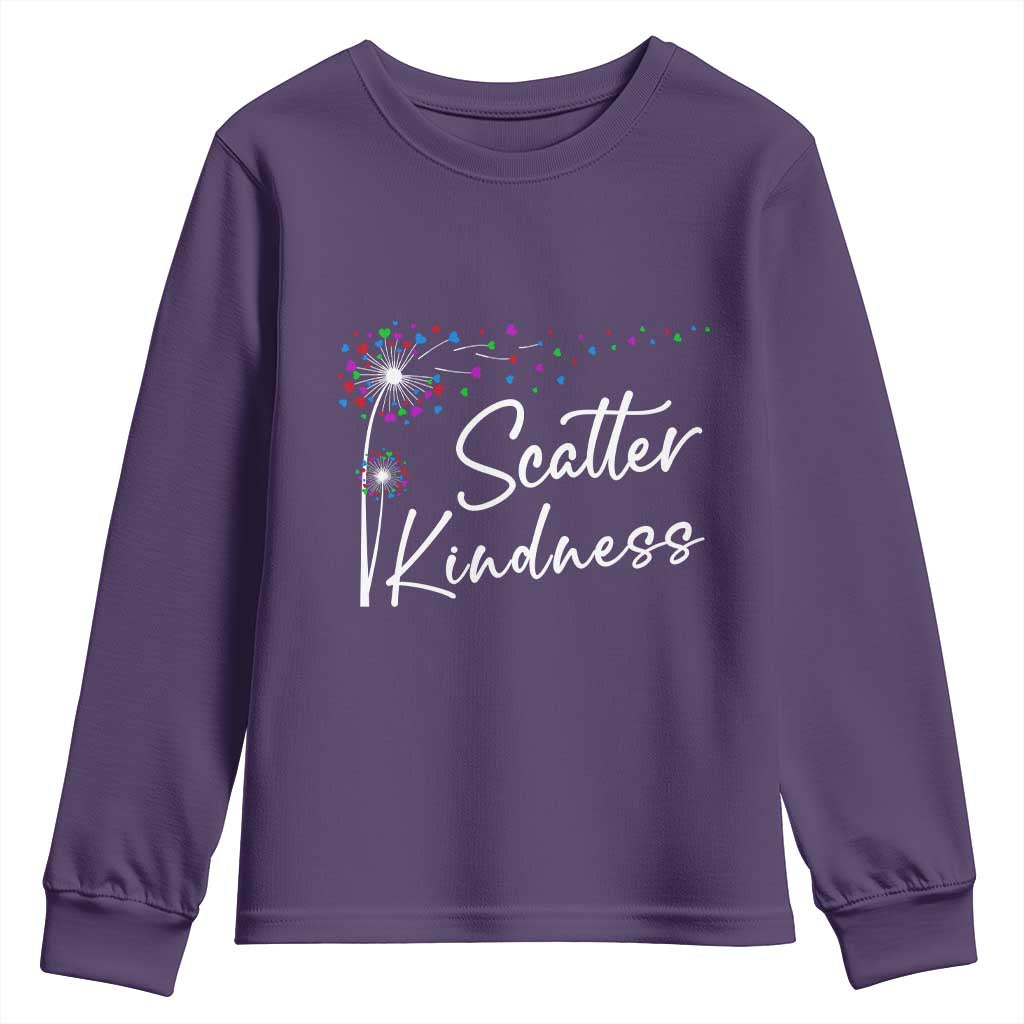 Unity Day Youth Sweatshirt Scatter Kindness Dandelions Heart Bullying Prevention