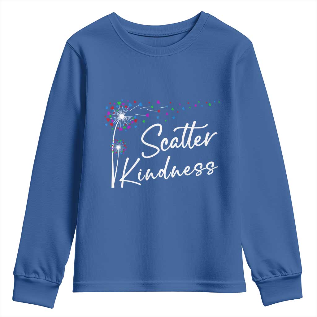 Unity Day Youth Sweatshirt Scatter Kindness Dandelions Heart Bullying Prevention