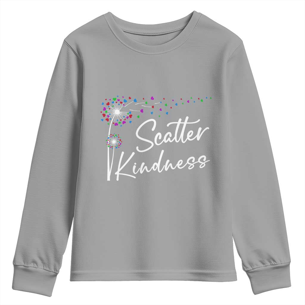 Unity Day Youth Sweatshirt Scatter Kindness Dandelions Heart Bullying Prevention