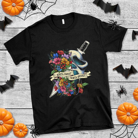 funny-halloween-t-shirt-sorta-sweet-sorta-spooky-ghost-flower-knife-murderer