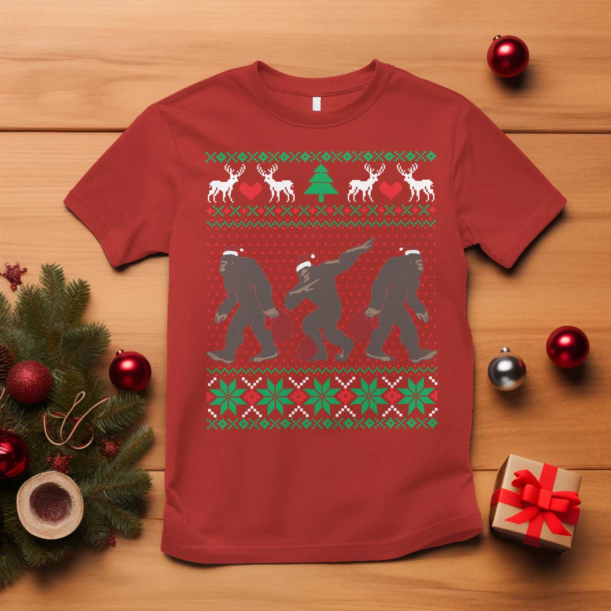 funny-santa-bigfoot-squad-christmas-t-shirt