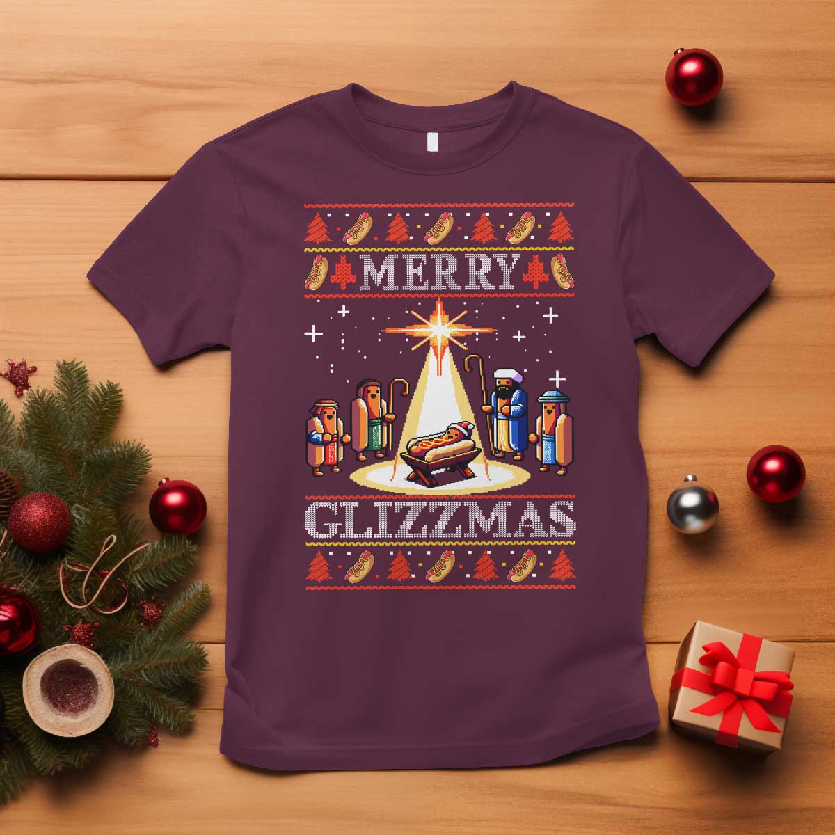 funny-merry-glizzmas-t-shirt-hot-dog-christmas-nativity-scene