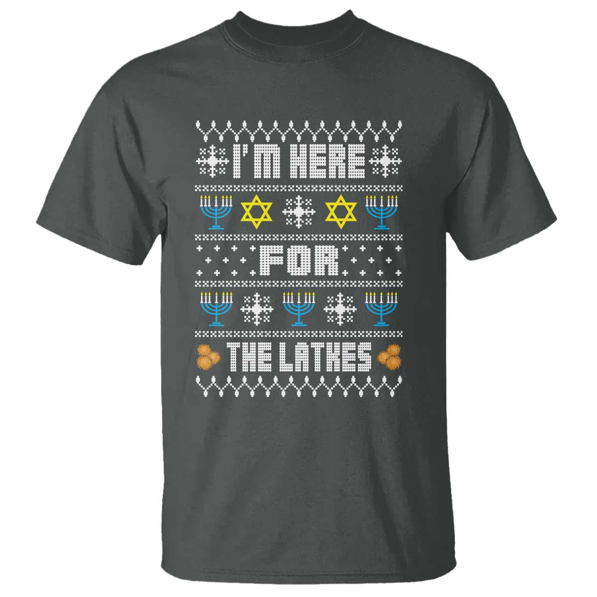 funny-hanukkah-t-shirt-im-here-for-the-latkes-menorah