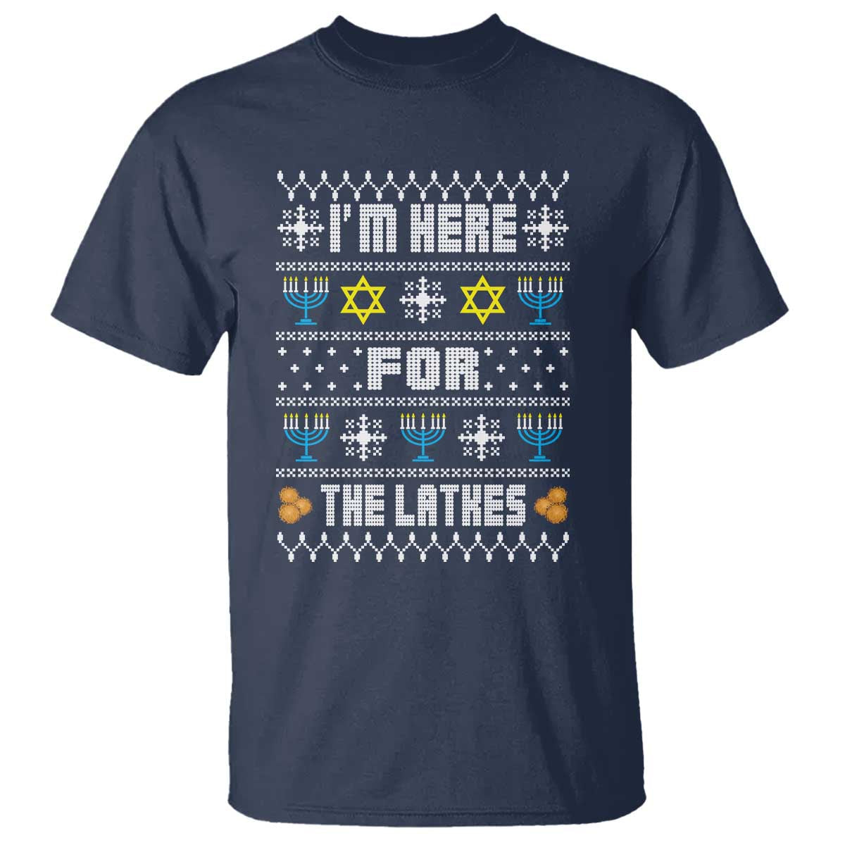 funny-hanukkah-t-shirt-im-here-for-the-latkes-menorah
