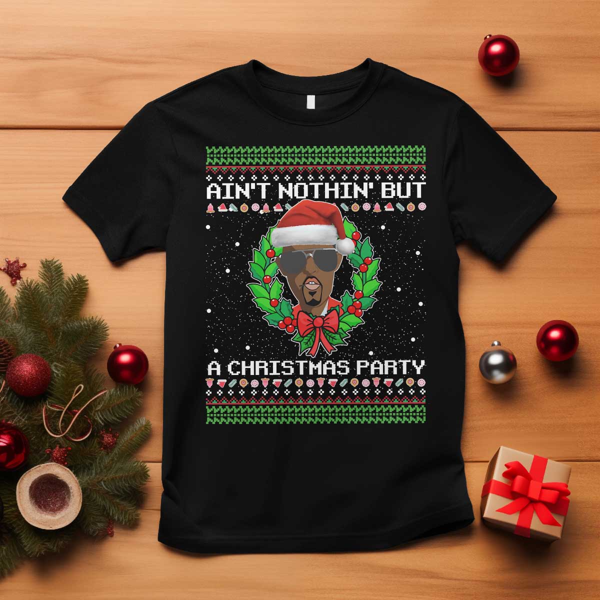 funny-diddy-aint-nothin-but-a-christmas-party-t-shirt