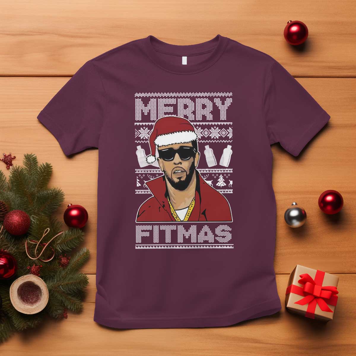 funny-dirty-santa-diddy-merry-fitmas-t-shirt