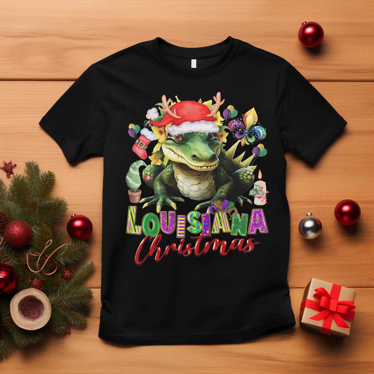 funny-cajun-louisiana-christmas-santas-alligator-t-shirt
