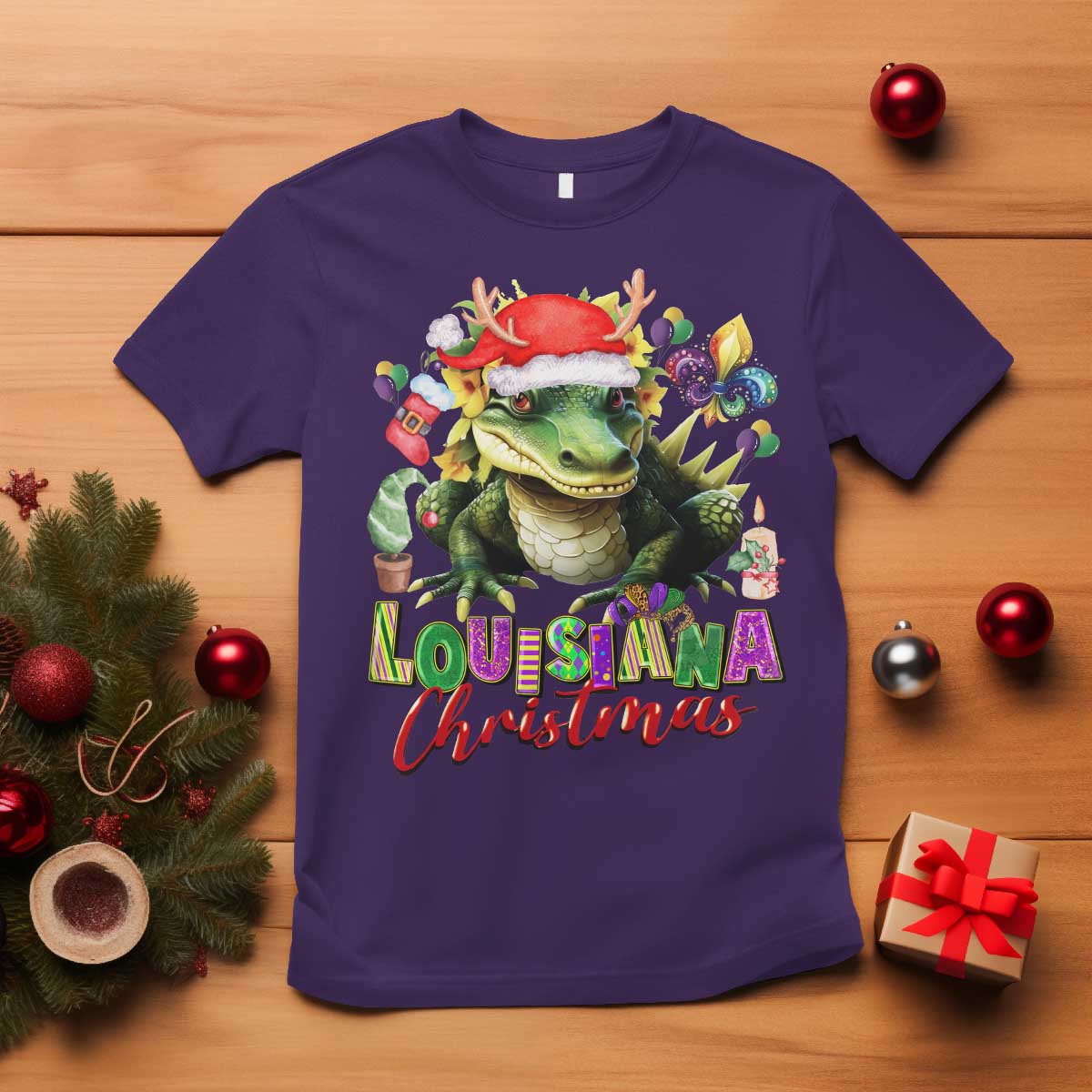 funny-cajun-louisiana-christmas-santas-alligator-t-shirt