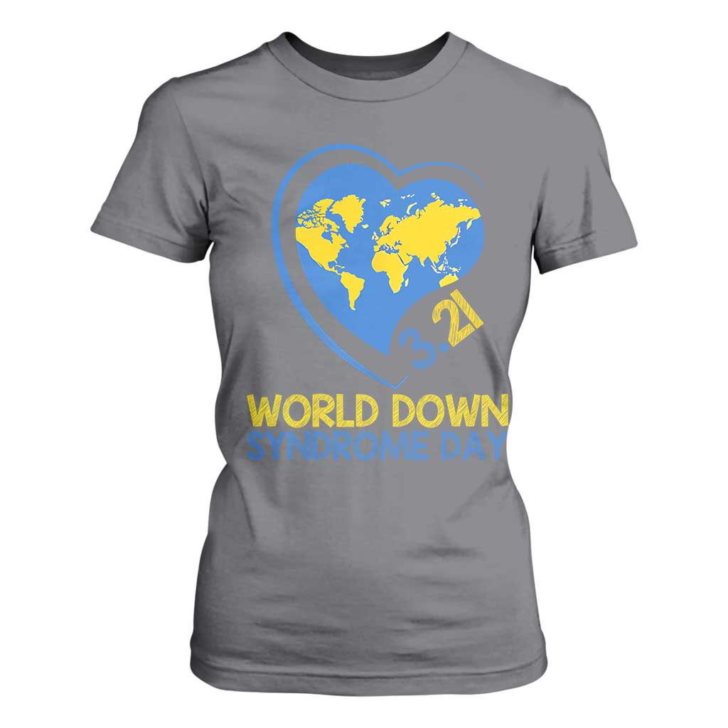 World Down Syndrome Day March 21 World Heart T Shirt For Women