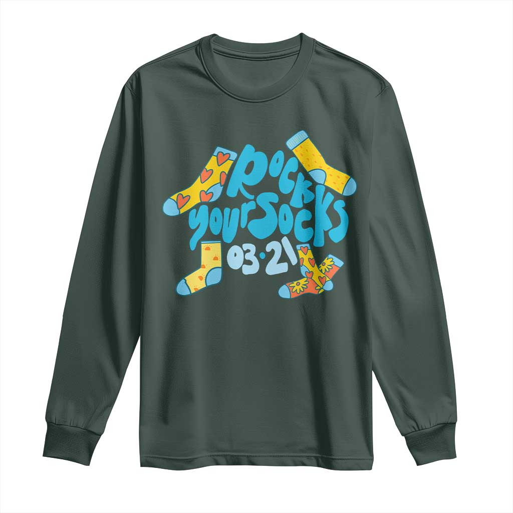 Rock Your Socks Long Sleeve Shirt Down Syndrome Support March 21