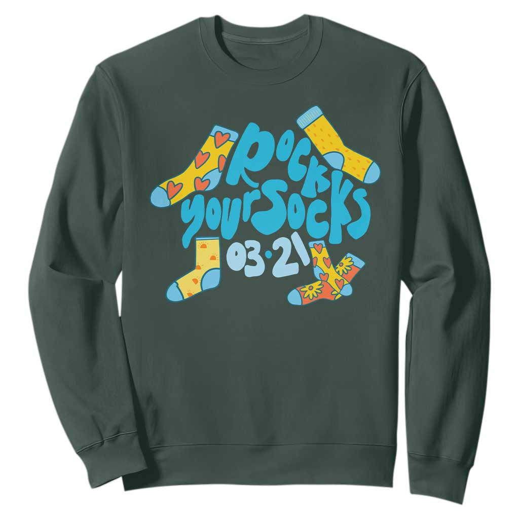 Rock Your Socks Sweatshirt Down Syndrome Support March 21