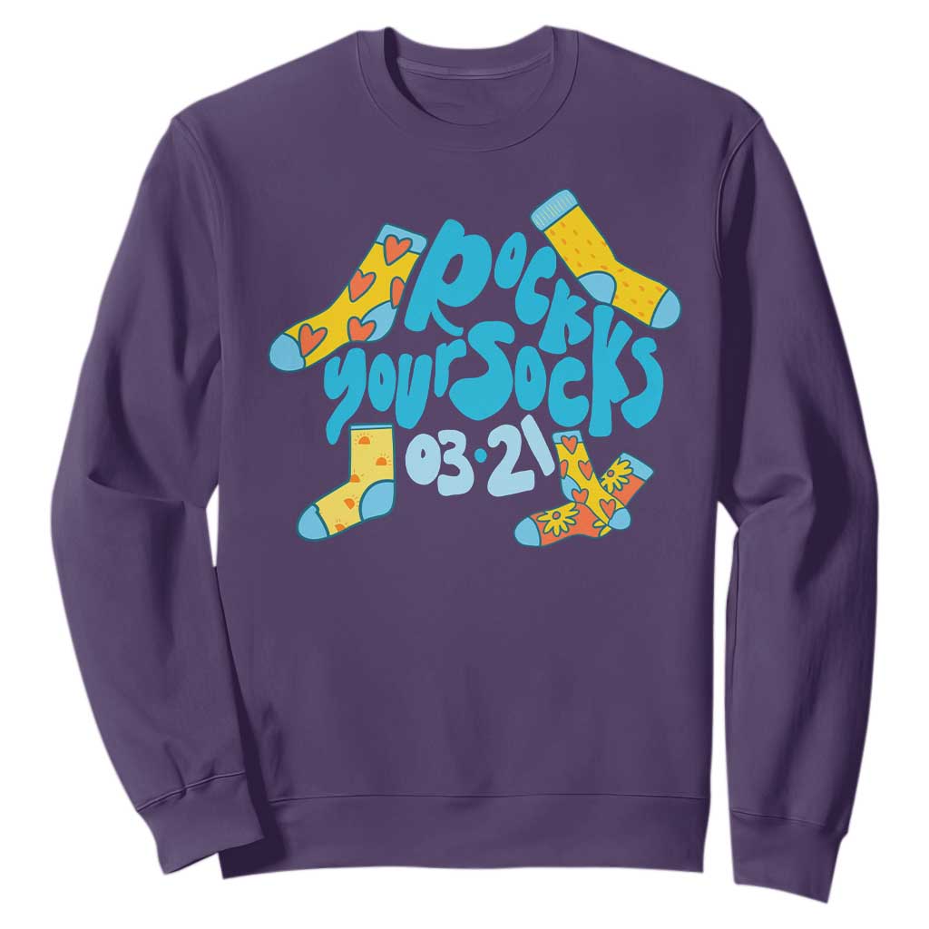 Rock Your Socks Sweatshirt Down Syndrome Support March 21