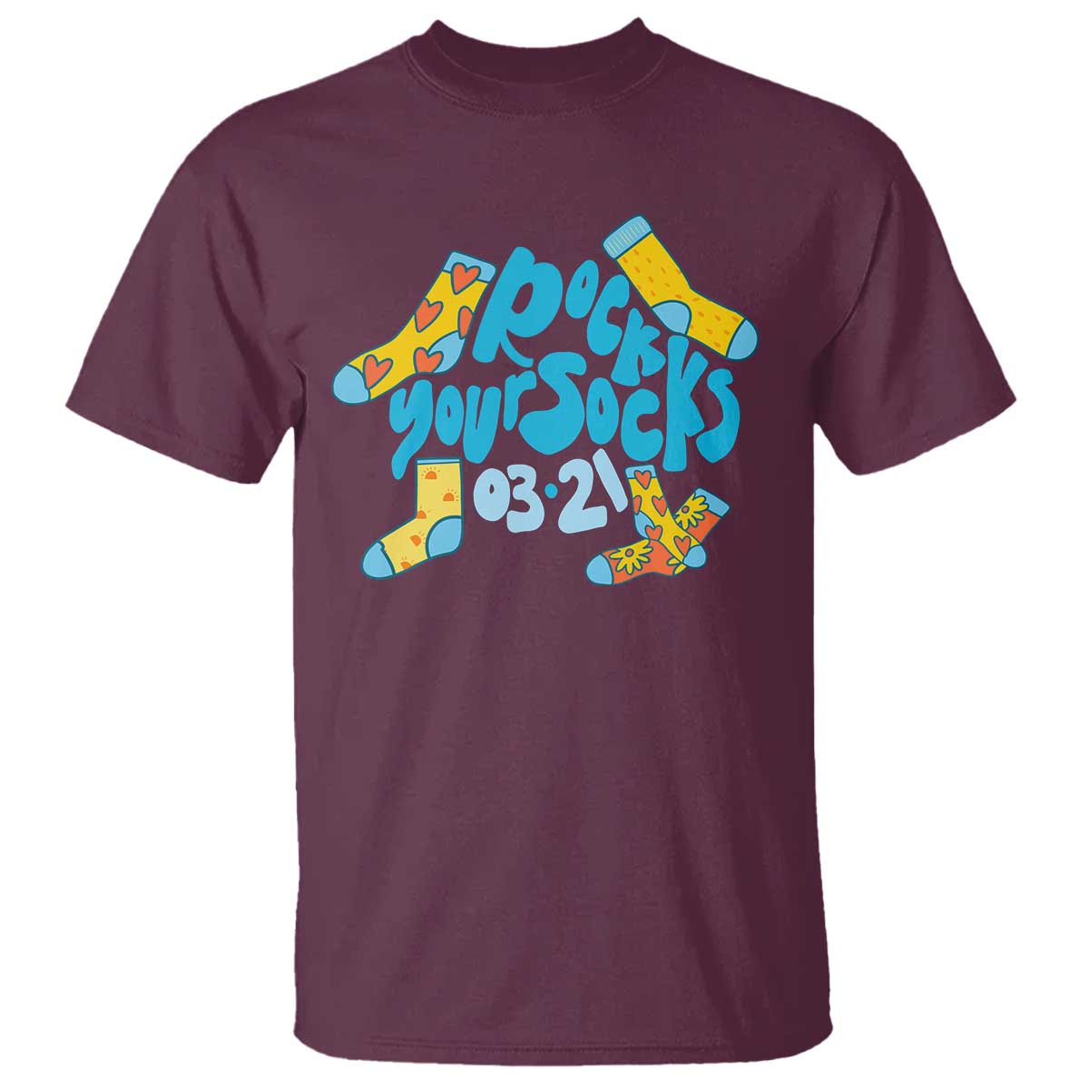 Rock Your Socks T Shirt Down Syndrome Support March 21